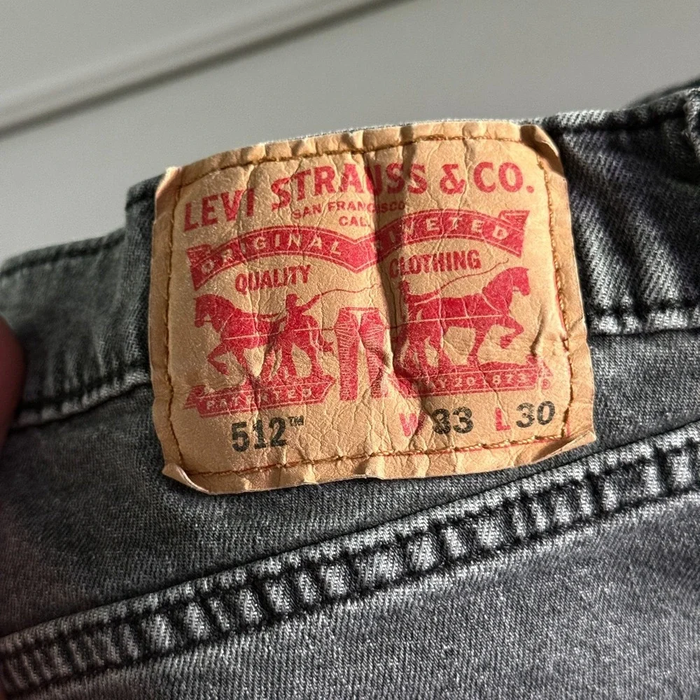 Levi's Jeans Men 33x30 Black 512‎ Slim Taper Fit Denim Classic Casual Everyday